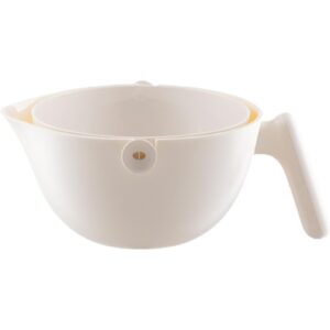 Bol cu Doua Straturi, , pentru Fructe, Legume, cu Cos de Scurgere a Apei, 2L, din ABS+PP, 29.9 x 22.5 x 11.8 cm, Alb