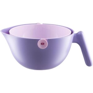 Bol cu Doua Straturi, , pentru Fructe, Legume, cu Cos de Scurgere a Apei, 2L, din ABS+PP, 29.9 x 22.5 x 11.8 cm, Mov