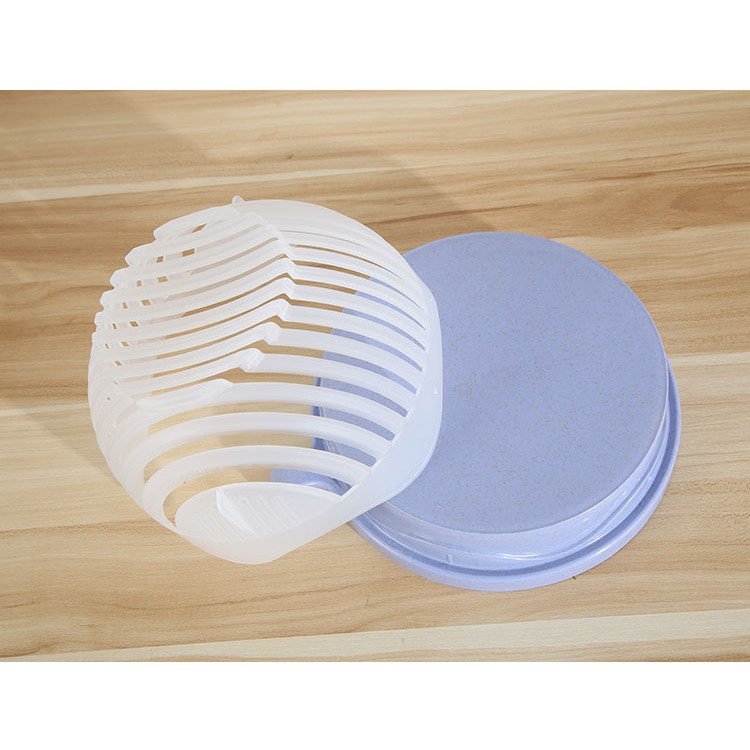 Bol Feliator pentru Salata, , Castron Multifunctional pentru Legume si Fructe, pentru Spalat si Taiat Legumele, cu Scurgere si Tocator, Ergonomic, Protectie pentru Maini, 21x18.5x11.5 cm, Mov - imagine 4