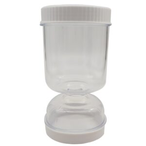 Borcan pentru Muraturi, , cu Separator pentru Lichide, Ermetic, Termorezistent, Tip Clepsidra, 2 Furculite Incluse, ABS, Alb, 18x9x9 cm