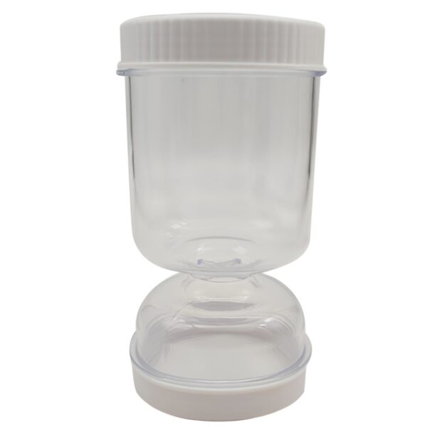 Borcan pentru Muraturi, , cu Separator pentru Lichide, Ermetic, Termorezistent, Tip Clepsidra, 2 Furculite Incluse, ABS, Alb, 18x9x9 cm