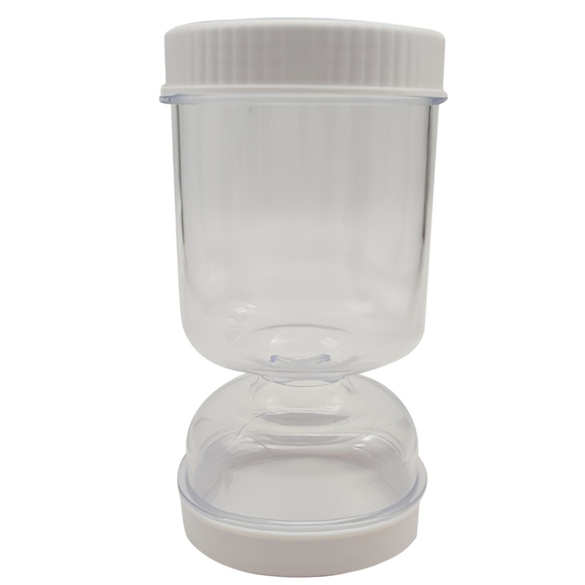 Borcan pentru Muraturi, , cu Separator pentru Lichide, Ermetic, Termorezistent, Tip Clepsidra, 2 Furculite Incluse, ABS, Alb, 18x9x9 cm