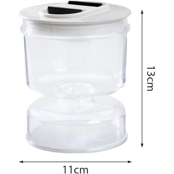Borcan pentru Muraturi, , cu Separator pentru Lichide, Ermetic, Termorezistent, Tip Clepsidra, 800 ml, ABS, Alb, 13x11 cm - imagine 3