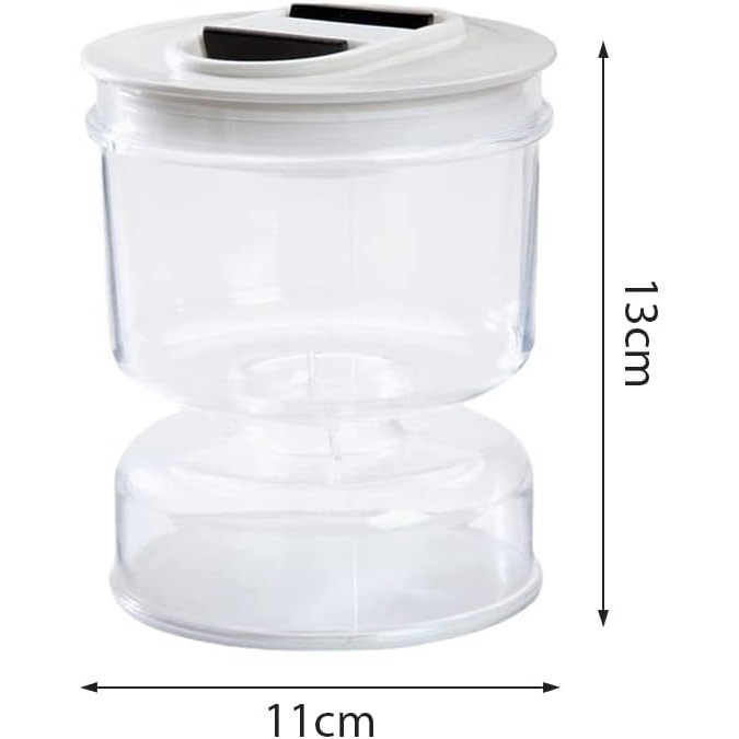 Borcan pentru Muraturi, , cu Separator pentru Lichide, Ermetic, Termorezistent, Tip Clepsidra, 800 ml, ABS, Alb, 13x11 cm - imagine 3