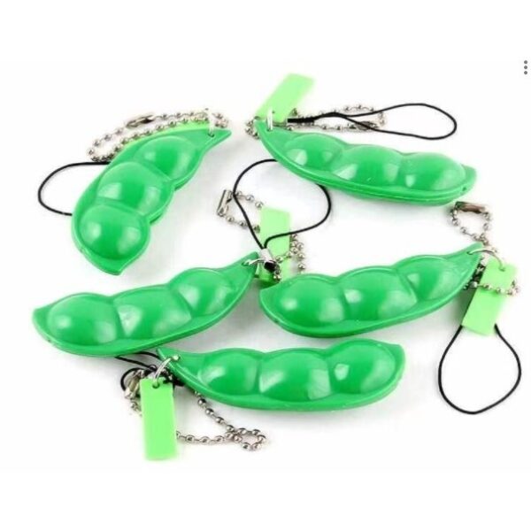 Breloc pastaie de mazare antistres, poliuretan, verde - imagine 2