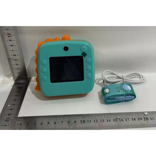 Camera Instantanee pentru Copii, , Camera Frontala + Selfie, cu Functie de Printare, Cablu USB-C, Bluetooth, Compatibil iOS/Android, Model Dinozaur, Snur Inclus, Verde - imagine 4