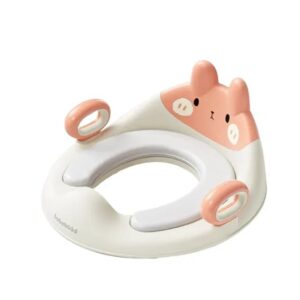 Capac WC cu Reductie, , pentru Copii, cu Manere, Model Ursulet, Plastic Durabil, Roz