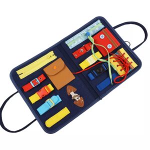 Carte Senzoriala Educativa Montessori, , Dezvoltare Abilitati Motorii, 2 Pagini, 28x22x3 cm, Albastru