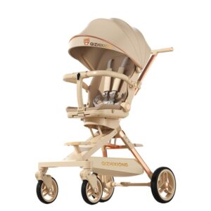 Carucior Sport  3in1, 6-36 Luni, Pliabil, Tavita pentru Masa, Pat de Dormit, Centura de Siguranta, Roti 360 Grade, Reversibil, Parasolar, Maner Reglabil, 64 x 35 x 100 cm, Bej