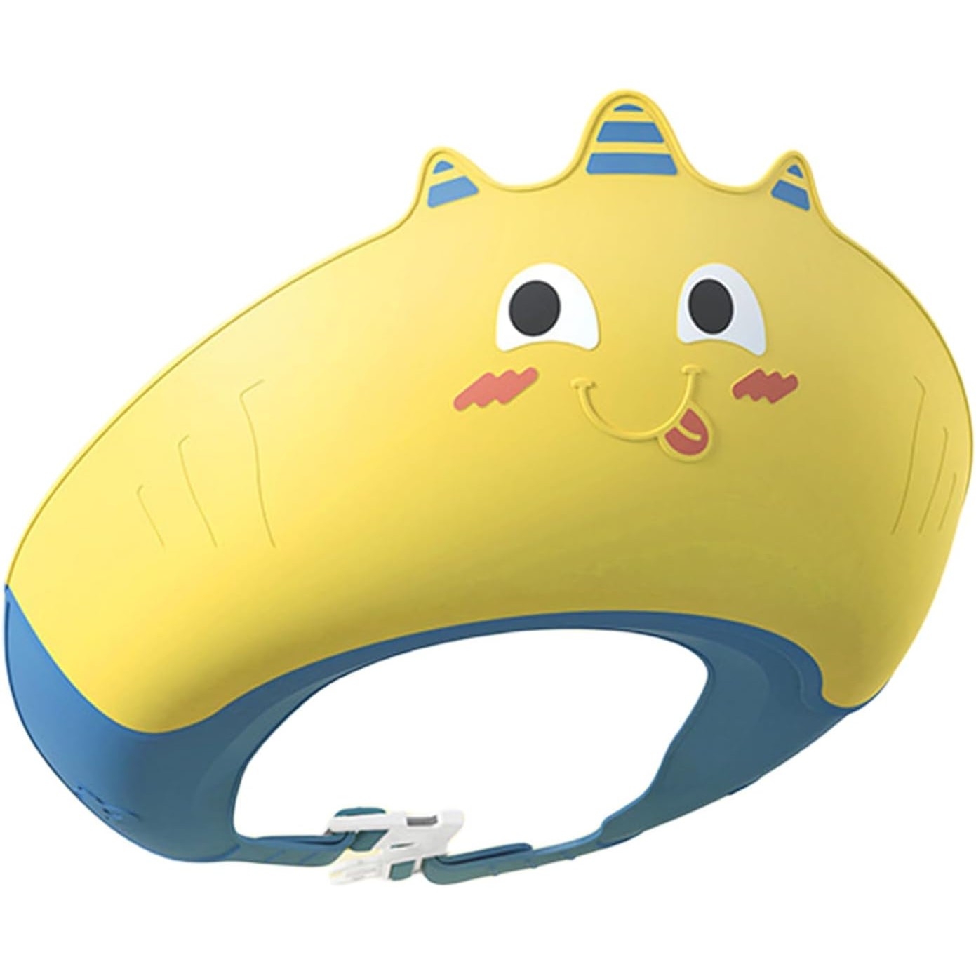 Casca de Dus, , Previne Scurgerea Apei si Samponului pe Fata, 0-12 Ani, Ajustabila, din TPE+PP, 20 x 23 cm, Model Unicorn, Galben/Albastru