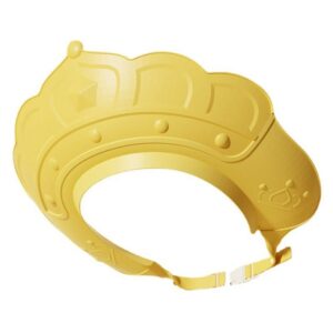 Casca de Dus, , Previne Scurgerea Apei si Samponului pe Fata, 0-12 Ani, Ajustabila, din TPE+PP, 20 x 23 cm, Model Coroana, Galben