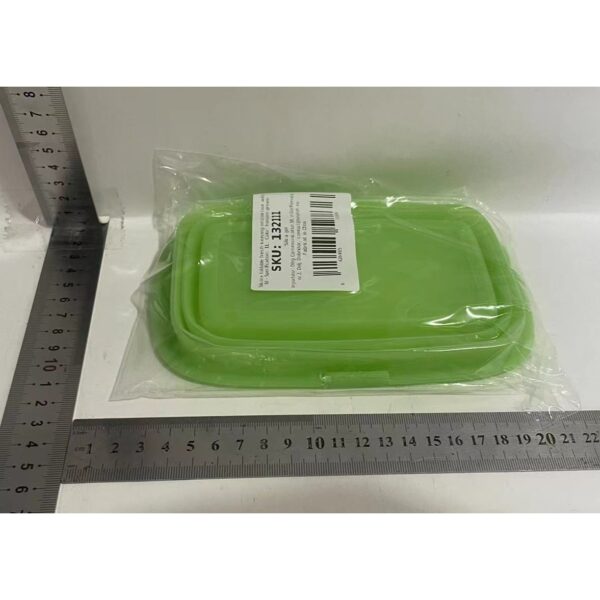 Caserola din Silicon, , Pliabila, 1L, 18.8 x 8 x 11.5 cm, Rezistenta Temperaturi Extreme, Verde - imagine 2