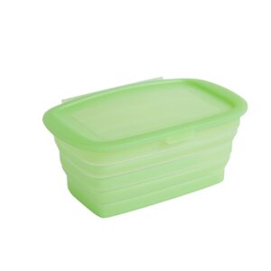 Caserola din Silicon, , Pliabila, 1L, 18.8 x 8 x 11.5 cm, Rezistenta Temperaturi Extreme, Verde