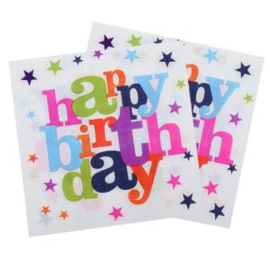 Set 10 Servetele de Masa, , Colectia Happy Birthday, 32 x 32 cm, din Hartie, Multicolor