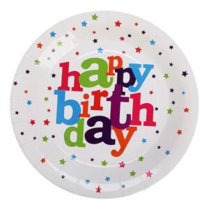 Set 6 Farfurii de Unica Folosinta, , Colectia Happy Birthday, 23 cm, din Carton Laminat, Multicolor