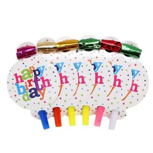 Set 6 Suflatori, , Colectia Happy Birthday, 19 x 11 cm, din Carton/Plastic/Hartie, Multicolor