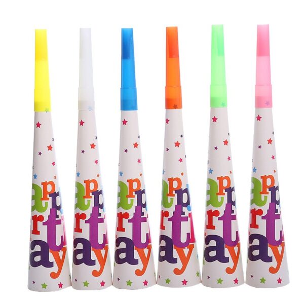 Set 6 Suflatori, , Colectia Happy Birthday, 20 cm, din Carton, Multicolor
