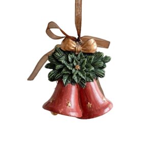Decoratiune de Craciun, , pentru Brad, Model Clopotei, 8 x 7 cm, din Rasina, Multicolor