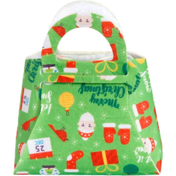 Geanta pentru Copii, , Pliabila, pentru Cadouri de Craciun, din Panza Netesuta, 13 x 12 x 6 cm, Verde