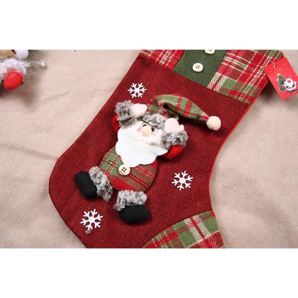 Ciorap Cadouri,,cu model Mos Craciun,rosu, marimea 20x30 cm, textil, interior - imagine 2