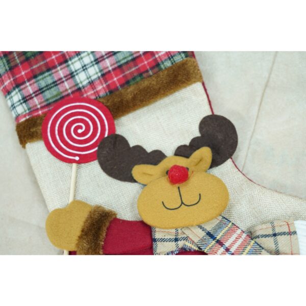 Ciorap Cadouri,,cu model ren,crem, marimea 20x40 cm, textil, interior - imagine 2