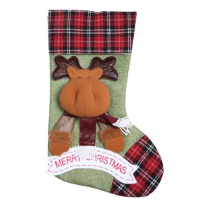 Ciorap Cadouri, ,cu model ren,verde, marimea 23x45 cm, textil, interior