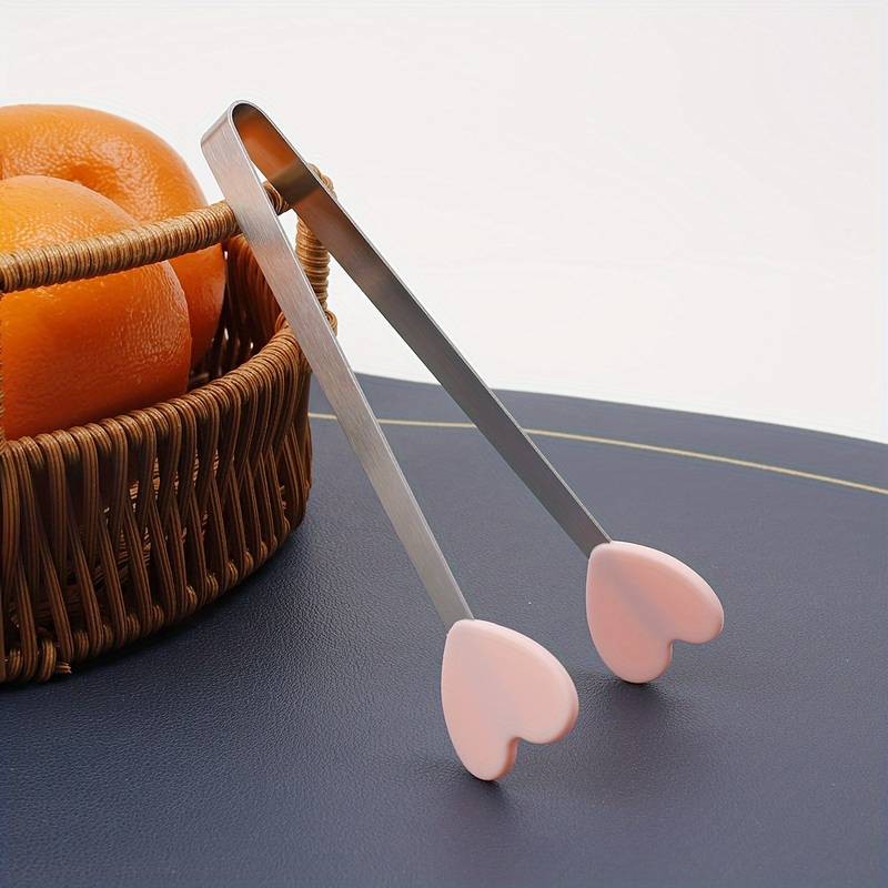 Cleste Creativ pentru Mancare, , Model Inimioare din Silicon, 14.5x3 cm, Rezistent la Temperaturi Inalte si Coroziune, Roz - imagine 3