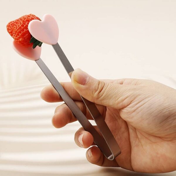 Cleste Creativ pentru Mancare, , Model Inimioare din Silicon, 14.5x3 cm, Rezistent la Temperaturi Inalte si Coroziune, Roz - imagine 4