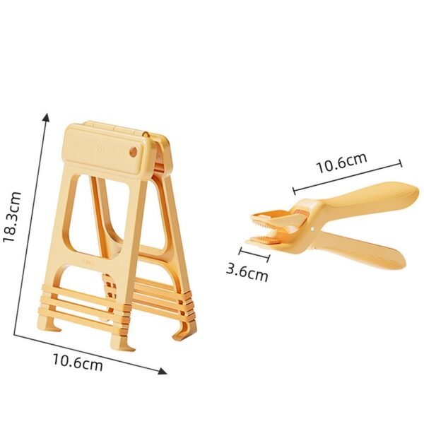 Cleste pentru Boluri, , Anti-Alunecare, din ABS si Silicon, Extindere, pentru Oale, Tigai, de Uz Casnic, Rezistent la Temperaturi Inalte, 16x 10.5 x 3.6 cm Galben - imagine 3