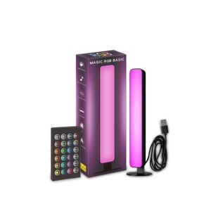Lampa de Birou, , RGB Colorat, 14 LED, Putere 5V, Telecomanda cu 24 de Taste, Cablu USB, Negru, 25.5x4x3.5cm