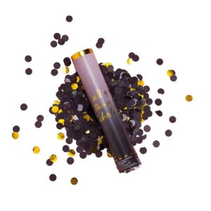 Tun Confetti Petrecere, , Lungime 30 cm, Negru/Auriu