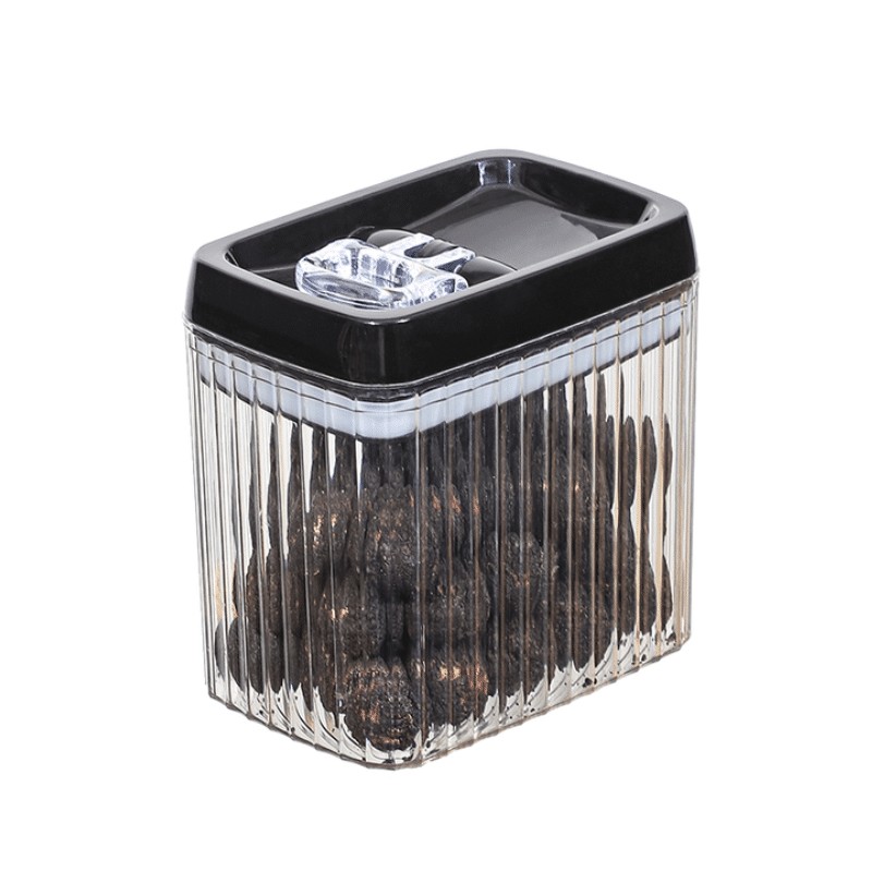 Recipient din Plastic, , pentru Alimente/Obiecte, Inchidere Ermetica, Textura Ondulata, 15 x 10 x 15.5 cm, 1.5 l, Transparent