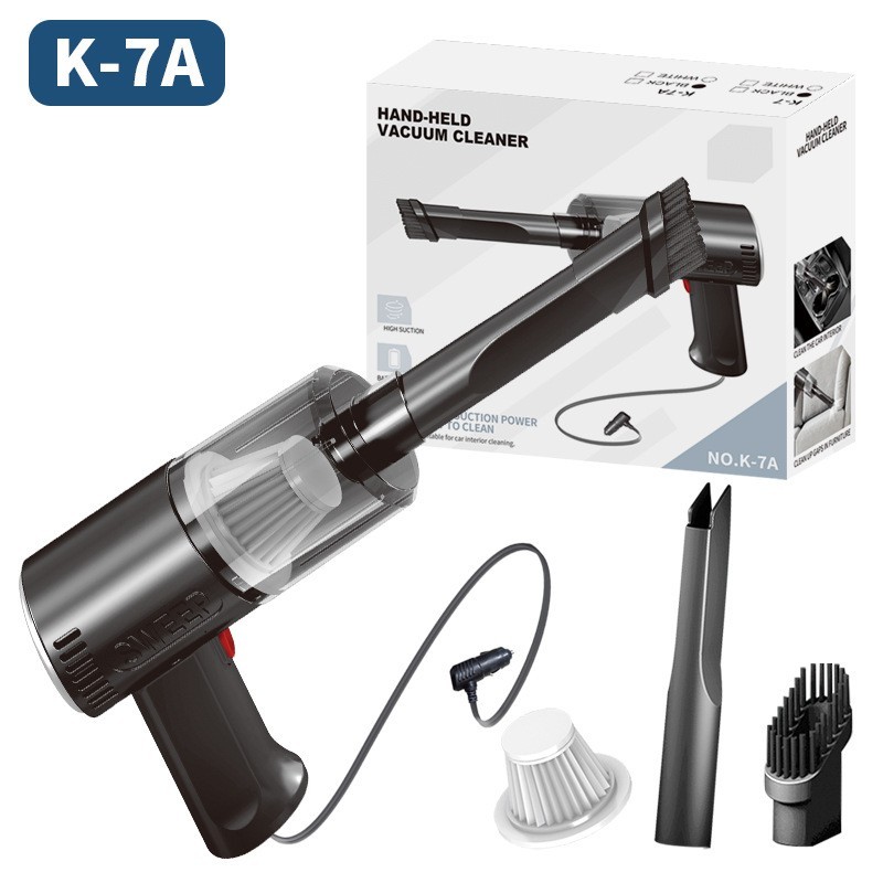 Aspirator Portabil Auto, , Tip Pistol K7A, Pentru Casa si Masina, Cablu Auto, 36 x 17 cm, Negru - imagine 2