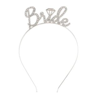 Coronita pentru Mireasa, , Model Bride, cu Cristale, Marime Universala, 12.5 x 14.5 cm, Alb