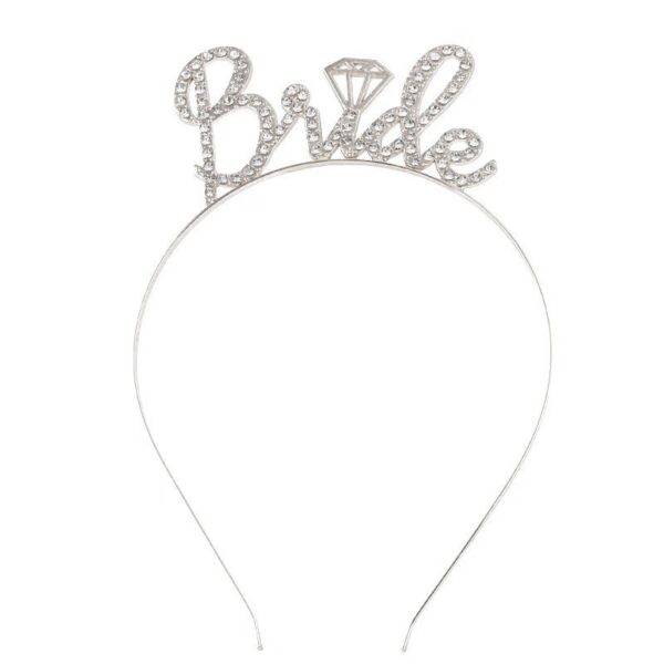 Coronita pentru Mireasa, , Model Bride, cu Cristale, Marime Universala, 12.5 x 14.5 cm, Alb