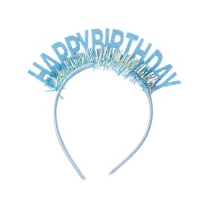 Coronita Decorativa pentru Petreceri, , Tema Aniversare, Model Happy Birthday, Marime Universala, Albastru