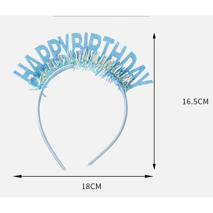 Coronita Decorativa pentru Petreceri, , Tema Aniversare, Model Happy Birthday, Marime Universala, Albastru - imagine 4