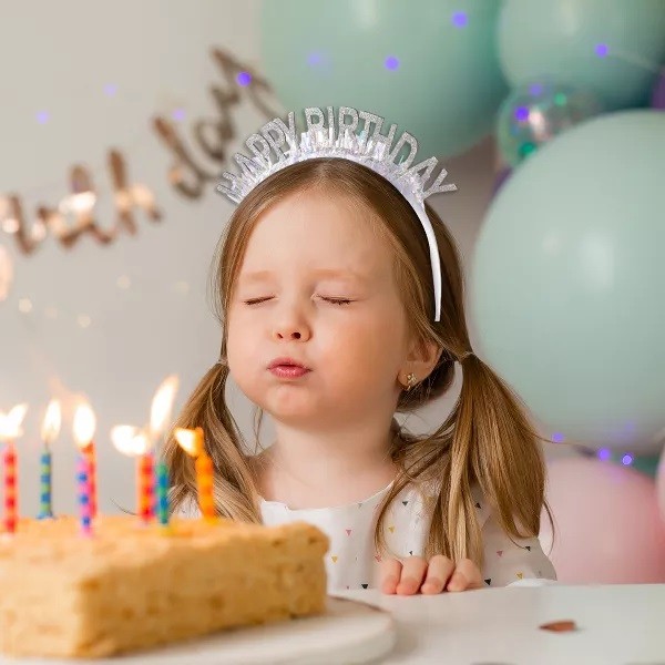 Coronita Decorativa pentru Petreceri, , Tema Aniversare, Model Happy Birthday, Marime Universala, Argintiu - imagine 2
