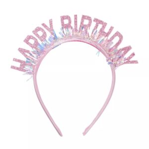 Coronita Decorativa pentru Petreceri, , Tema Aniversare, Model Happy Birthday, Marime Universala, Rose