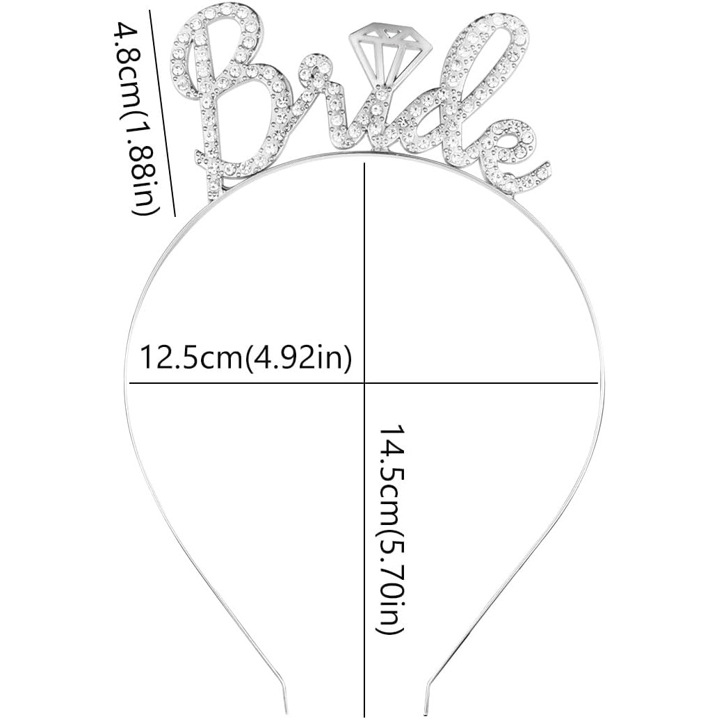 Coronita pentru Mireasa, , Model Bride, cu Cristale, Marime Universala, 12.5 x 14.5 cm, Alb - imagine 2