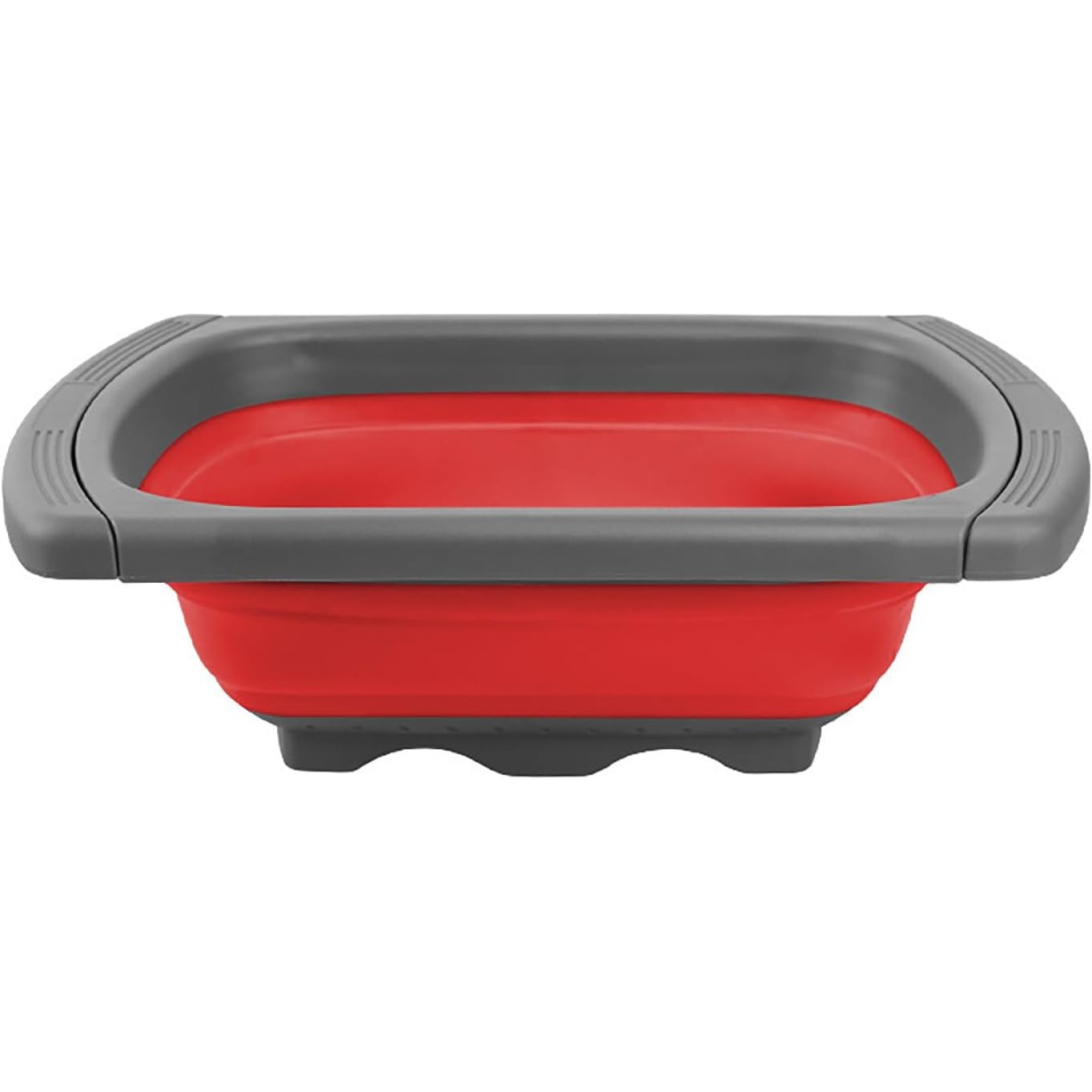 Cos de Scurgere Retractabil pentru Chiuveta, , cu Filtru, pentru Fructe si Legume, de Uz Casnic, 39x12 cm, Design Extensibil pana la 61 cm, cu Manere de Prindere, Rosu - imagine 4