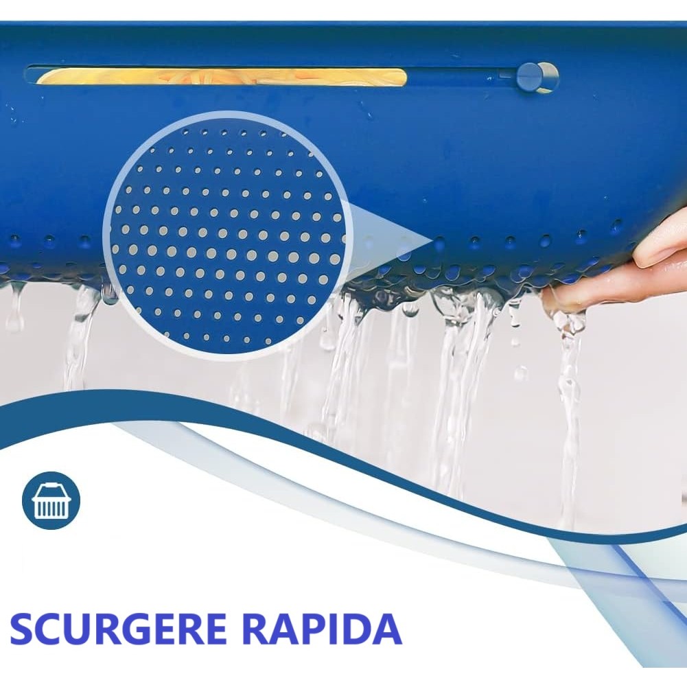 Cos pentru Scurgere Chiuveta de Bucatarie, , Plastic, Telescopic, 36x20x5 cm, Albastru - imagine 4