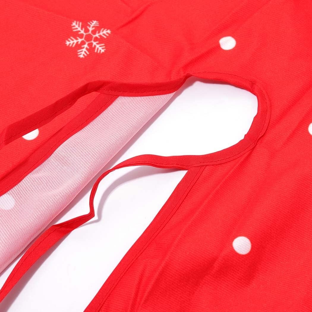 Covoras pentru Bradul de Craciun, , din Tesatura Pufoasa, cu Fundite de Prindere, Model Brazi, Rosu/Alb, Diametru 90 cm - imagine 3