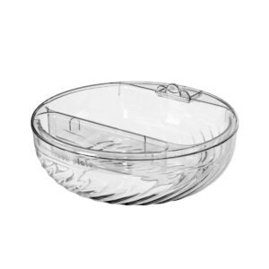Bol cu Doua Straturi, , pentru Fructe, Legume, Snacks, cu Strat de Scurgere a Apei, Suport pentru Telefonul Mobil, 22.4x9 cm, Transparent