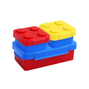 Set caserole pentru pranz interactive, , cuburi de construit, plastic, multicolor