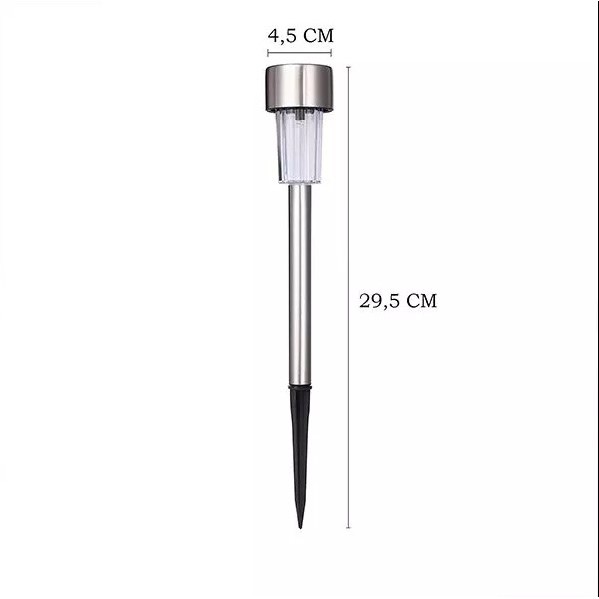Lampa solara LED de exterior pentru gradina , dispersor normal, 0.06W, Inox, 29 cm - imagine 2