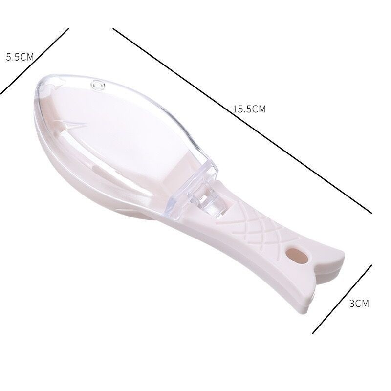 Curatator de Solzi de Peste, , Manual, Forma Peste, cu Compartiment de Colectare, din Plastic, 15.5x5.5 cm, Alb - imagine 4