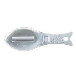Curatator de Solzi de Peste, , Manual, Forma Peste, cu Compartiment de Colectare, din Plastic, 15.5x5.5 cm, Alb