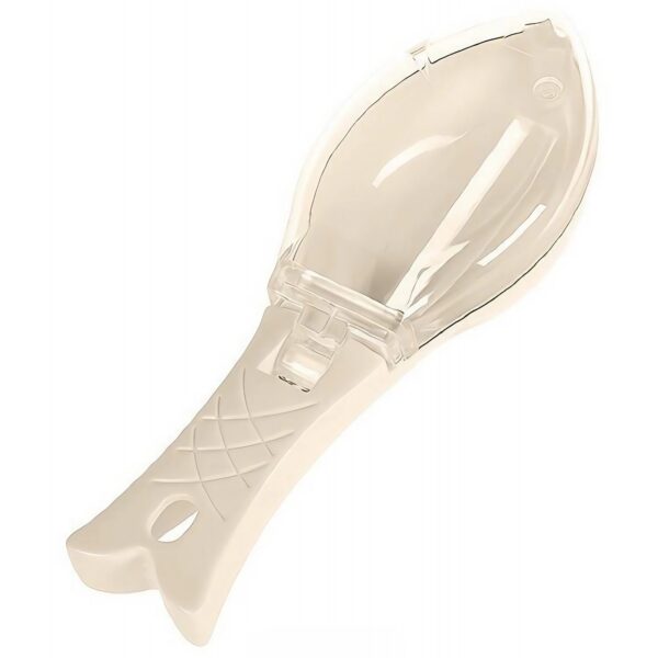 Curatator Manual Solzi de Peste, , Forma Peste , Recipient cu Capcac pentru Solzi, Plastic, Roz pal, 16x6 cm