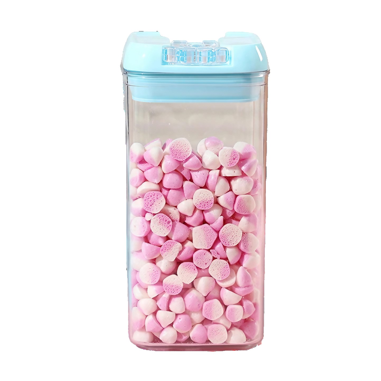 Cutie de Depozitare Alimente, , 1.2L, Capac Albastru, din PP+PET, Inchidere Ermetica, 10 x 10 x 20.5 cm, Transparent
